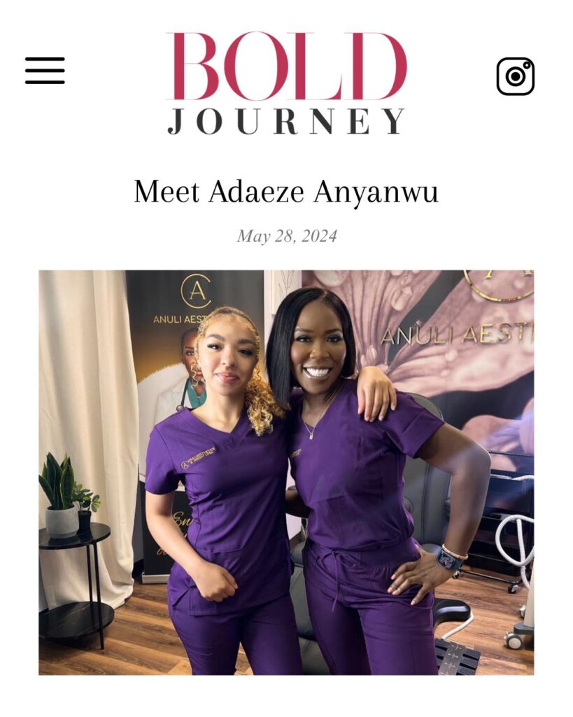 adaeze anyanwu from anuli aesthetic and weight loss center featured in bold journey magazine